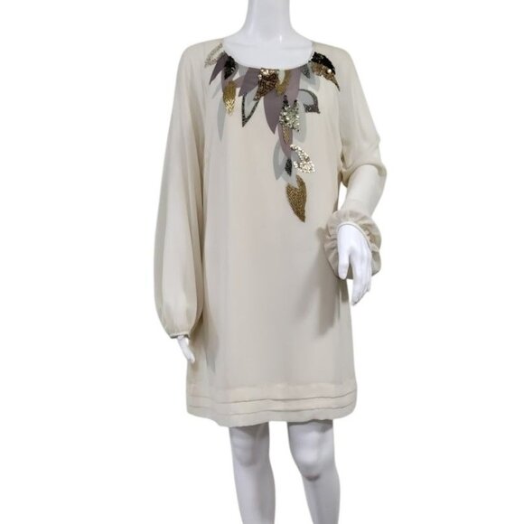 NWT Ted Baker Embellished Whimsy Weddingguest Above Knee Dress Cream Womens M - Picture 2 of 16